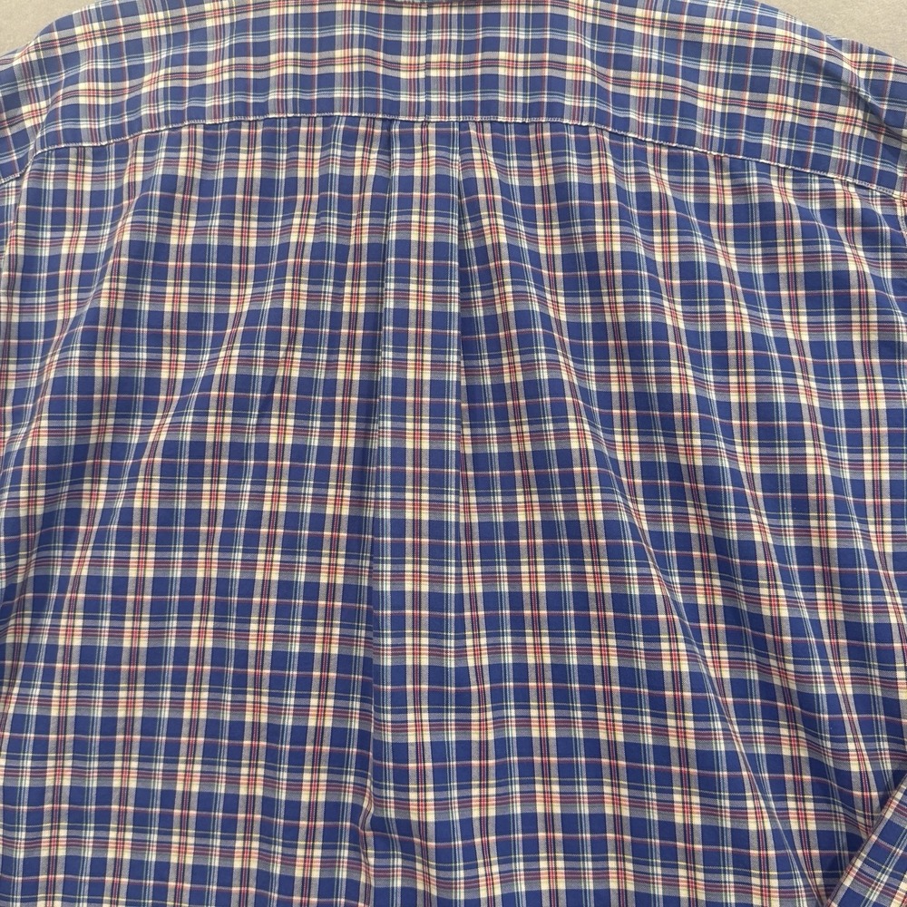 Ralph Lauren Mens Woven Cotton Plaid Button-Down Shirt Blue Red White XLT Tall - Picture 6 of 7